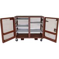 Armoire mobile en treillis, Acier, 49 pi³, Rouge St. Lawrence Industrial & Safety Supply