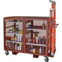 Armoire mobile en treillis, Acier, 49 pi³, Rouge St. Lawrence Industrial & Safety Supply