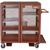 Armoire mobile en treillis, Acier, 37 pi³, Rouge St. Lawrence Industrial & Safety Supply