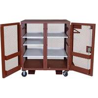 Armoire mobile en treillis, Acier, 37 pi³, Rouge St. Lawrence Industrial & Safety Supply