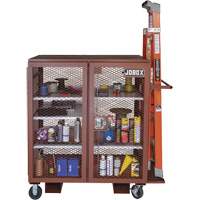 Armoire mobile en treillis, Acier, 37 pi³, Rouge St. Lawrence Industrial & Safety Supply