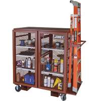 Armoire mobile en treillis, Acier, 37 pi³, Rouge St. Lawrence Industrial & Safety Supply