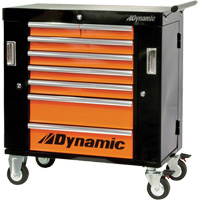 Armoire roulante, 8 tiroirs, 36" la x 18" p x 39-1/4" h, Noir/Orange St. Lawrence Industrial & Safety Supply