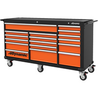 Armoire roulante, 17 tiroirs, 71" la x 24" p x 41" h, Noir/Orange St. Lawrence Industrial & Safety Supply