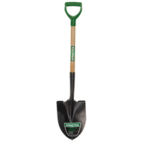 Round-Point Shovel, Tempered Steel Blade, Wood, D-Grip Handle St. Lawrence Industrial & Safety Supply