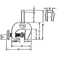 SAC Plate Clamp, 12000 lbs. (6 tons), 0" - 3" Jaw Opening St. Lawrence Industrial & Safety Supply