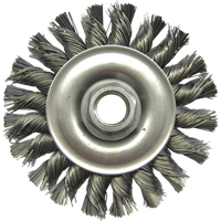Brosses m&eacute;talliques &agrave; touret, Dia. 4", Fils 0,02", Arbre 5/8"-11, Acier St. Lawrence Industrial & Safety Supply