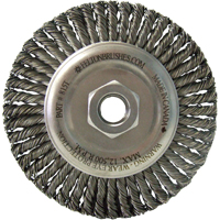 Brosses m&eacute;talliques &agrave; touret, Dia. 5-7/8", Fils 0,02", Arbre 5/8"-11, Acier St. Lawrence Industrial & Safety Supply