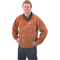 Welding Jacket, Leather, 4X-Large, Lava Brown St. Lawrence Industrial & Safety Supply