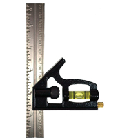 &eacute;querre combin&eacute;e Johnson 406EM, 6'' x 1'' lo, 1/32" Graduations, Acier, Ordinaire St. Lawrence Industrial & Safety Supply