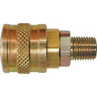 Quick Couplers - 1/4" Industrial, One Way Shut-Off - Automatic Couplers, Brass St. Lawrence Industrial & Safety Supply