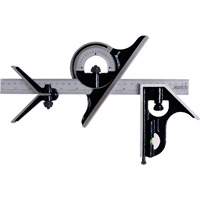 Jeu d'&eacute;querres combin&eacute;es avec gradations m&eacute;triques et imp&eacute;riales, 4 mrcx., 1/64"/0,5 mm Graduations, Acier, Ordinaire St. Lawrence Industrial & Safety Supply