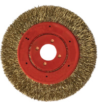 Brosse m&eacute;tallique &agrave; touret et &agrave; encapsulation partielle ne rejetant pas les fils, 3" dia., Fils 0,012", Arbre 1/4" St. Lawrence Industrial & Safety Supply