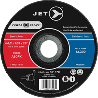 Meule &agrave; tronçonner Power-Xtreme A60PX, 4-1/2" x 1/32", Arbre de 7/8", Type 1, 13 300 Tr/min St. Lawrence Industrial & Safety Supply