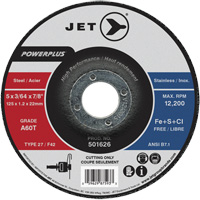Meule &agrave; tronçonner PowerPlus A60T, 5" x 3/64", Arbre de 7/8", Type 27, 12 200 Tr/min St. Lawrence Industrial & Safety Supply