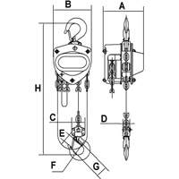 Palans &agrave; chaîne de s&eacute;rie KCH, Lev&eacute;e 20', Cabacit&eacute; 2200 lb (1 tonnes), Chaîne en Acier alli&eacute; St. Lawrence Industrial & Safety Supply