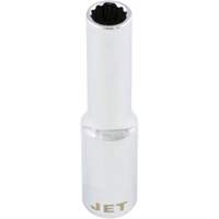 Douille chrom&eacute;e, 8 mm, Prise 1/4", 12 pans, Profond St. Lawrence Industrial & Safety Supply