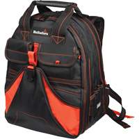 Sac &agrave; dos &agrave; outils de luxe, Noir/Rouge, Balistique/Polyester St. Lawrence Industrial & Safety Supply
