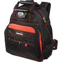 Sac &agrave; dos &agrave; outils &eacute;clair&eacute;, Noir/Rouge, Balistique/Polyester St. Lawrence Industrial & Safety Supply