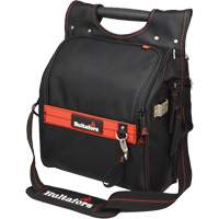 Pochette porte-outils pour &eacute;lectricien professionnel &agrave; fermeture &agrave; glissi&egrave;re, Polyester balistique, 19 pochettes, Noir/Rouge St. Lawrence Industrial & Safety Supply