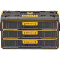 Unit&eacute; &agrave; trois tiroirs ToughSystem 2.0, 21-4/5" x 12-3/10" x 12-3/5", Noir/Jaune St. Lawrence Industrial & Safety Supply