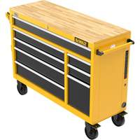 Postes de travail industriel mobile, 8 tiroirs, 52" la x Jaune St. Lawrence Industrial & Safety Supply