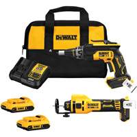 Ensemble d'outil de d&eacute;coupage & visseuse sans balai pour cloison s&egrave;che XR, Lithium-ion, 20 V St. Lawrence Industrial & Safety Supply