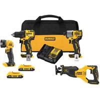 Ensemble de quatre outils combin&eacute;s sans fil et sans balai XR, Lithium-ion, 20 V St. Lawrence Industrial & Safety Supply