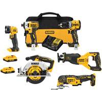 Ensemble six outils sans fil &agrave; moteur sans balai XR , Lithium-ion, 20 V St. Lawrence Industrial & Safety Supply
