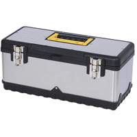 Coffre &agrave; outils portatif en acier inoxydable JPSTB-20, 9-63/100" P x 20" la x 8-7/8" h, Noir/Argent St. Lawrence Industrial & Safety Supply
