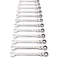 90-Tooth 12 Point Wrench Set, Flex Head/Ratcheting Combination, 12 Pieces, Metric St. Lawrence Industrial & Safety Supply