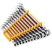 90-Tooth 12 Point Wrench Set, Flex Head/Ratcheting Combination, 12 Pieces, Metric St. Lawrence Industrial & Safety Supply