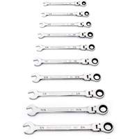 90-Tooth 12 Point SAE Wrench Set, Flex Head/Ratcheting Combination, 10 Pieces, Imperial St. Lawrence Industrial & Safety Supply