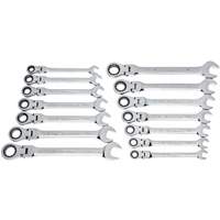 72-Tooth 12 Point Wrench Set, Flex Head/Ratcheting Combination, 14 Pieces, Imperial and Metric St. Lawrence Industrial & Safety Supply