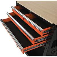 Chariot utilitaire, 4 tiroirs, Noir/Orange St. Lawrence Industrial & Safety Supply