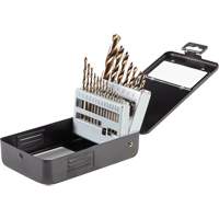 Jeu de forets en oxyde d'or, 21 morceaux, Acier rapide St. Lawrence Industrial & Safety Supply
