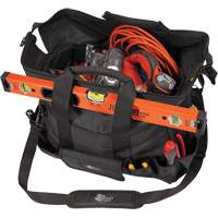 Sac &agrave; outils Phantom 18" pour entrepreneur, Polyester balistique, 25 pochettes, Noir St. Lawrence Industrial & Safety Supply