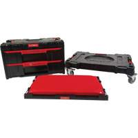 Ensemble de coffres &agrave; outils Arx de 3 morceaux avec socle &agrave; roulettes pivotantes, 23-1/10" x 15" x 13-2/5', Noir St. Lawrence Industrial & Safety Supply