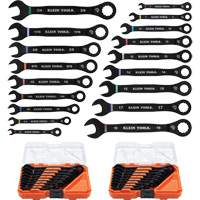 Wrench Set, Ratcheting Combination, 18 Pieces, Imperial and Metric St. Lawrence Industrial & Safety Supply