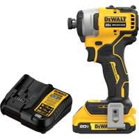 Ensemble tournevis &agrave; chocs sans fil et sans balai ATOMIC COMPACT SERIES MAX*, 1/4", 1700 lb-po Couple max., 20 V, Lithium-ion St. Lawrence Industrial & Safety Supply
