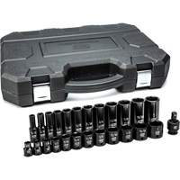 Jeu de douilles SAE &agrave; 6 pans, 25 Mcx, Chocs, Prise de 3/8", Profond St. Lawrence Industrial & Safety Supply