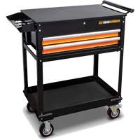 Utility Cart, 2 Drawers, 32-1/2" W x 42" H, Black/Orange St. Lawrence Industrial & Safety Supply