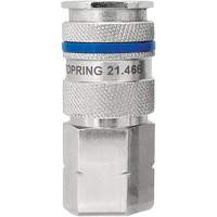 Raccord industriel rapide QUIKSILVER, Laiton nickel&eacute;, 3/8", NPT femelle, 435 PSI St. Lawrence Industrial & Safety Supply