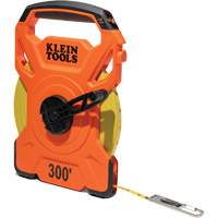 Open Reel Tape Measure with Single Hook and Carabiner, 1/2" x 300', 1/10" Graduations St. Lawrence Industrial & Safety Supply