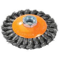 Brosse concave &agrave; fils nou&eacute;s torsad&eacute;s, Dia. 7", Fils 0,02", Arbre 5/8"-11, Acier St. Lawrence Industrial & Safety Supply
