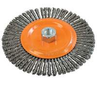 Brosse &agrave; fils nou&eacute;s pour cordons de soudure, Dia. 6-7/8'', Fils 0,02", Arbre 5/8"-11, Acier St. Lawrence Industrial & Safety Supply