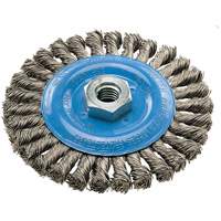Brosse rotative &agrave; fils nou&eacute;s large, Dia. 5", Fils 0,02", Arbre 5/8"-11, Aluminium/Acier inoxydable St. Lawrence Industrial & Safety Supply