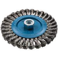 Brosse rotative &agrave; fils nou&eacute;s large, Dia. 6", Fils 0,02", Arbre 5/8"-11, Aluminium/Acier inoxydable St. Lawrence Industrial & Safety Supply