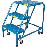 Escabeau roulant, 3 marches, Largeur de la marche 18", Hauteur de la plateforme 28", Acier St. Lawrence Industrial & Safety Supply