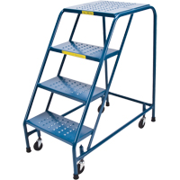 Escabeau roulant, 4 marches, Largeur de la marche 18", Hauteur de la plateforme 37", Acier St. Lawrence Industrial & Safety Supply